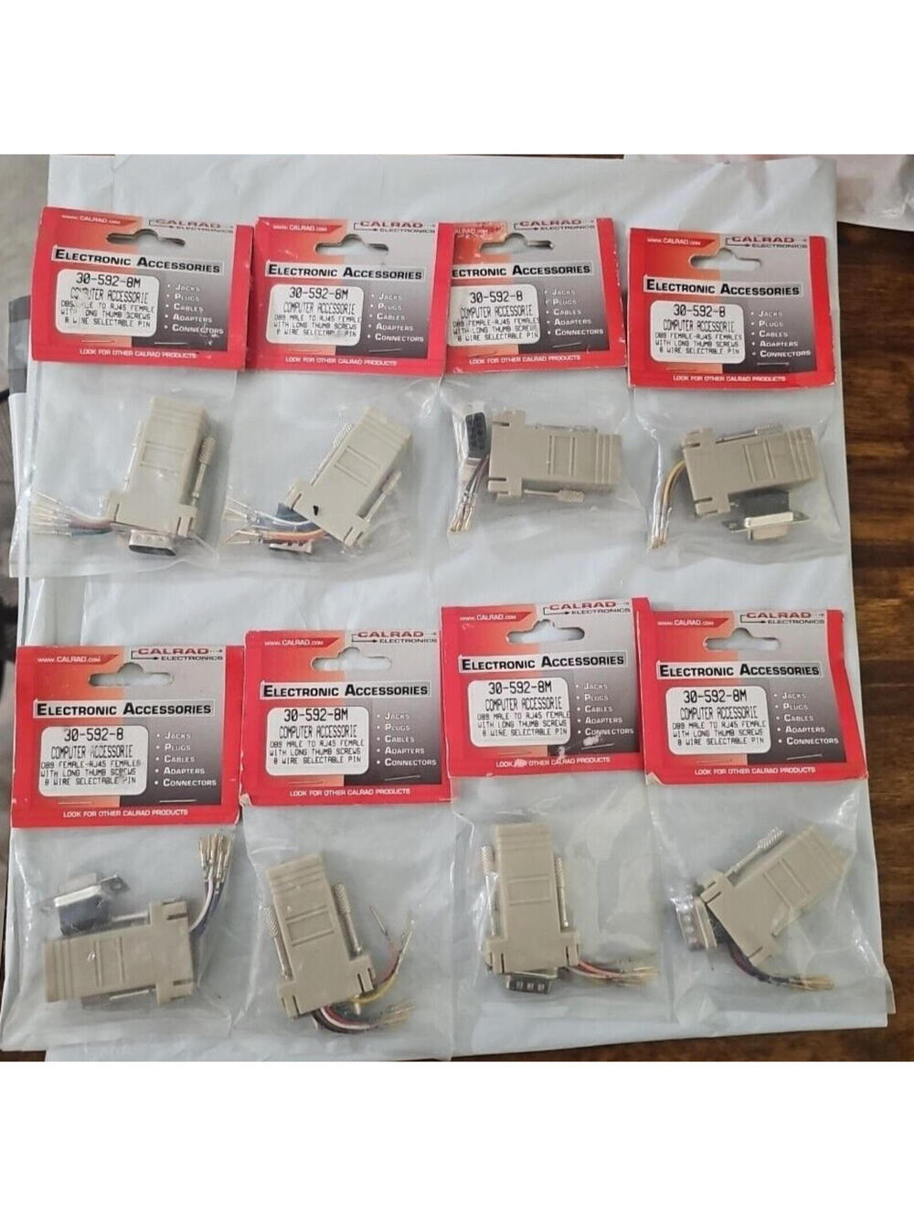 8pcs DB9 Female to RJ45 Modular Adapter Jack Connector Model: 30-592-8